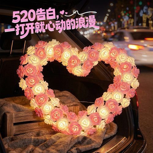 led玫瑰花灯串情人节装饰七夕氛