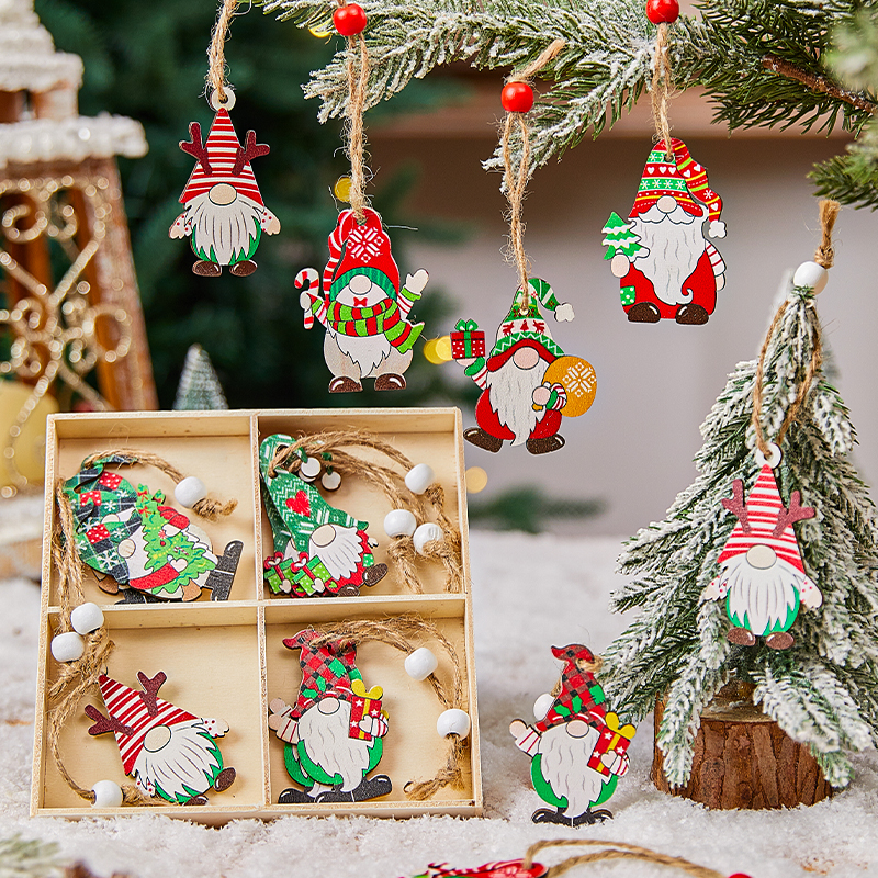 圣诞节手工diy木质小挂件装饰品