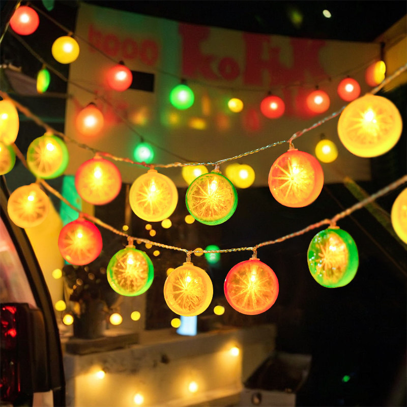 彩灯氛围灯串摆摊充电款网红夜市柠檬茶挂灯水果专用led超亮装饰