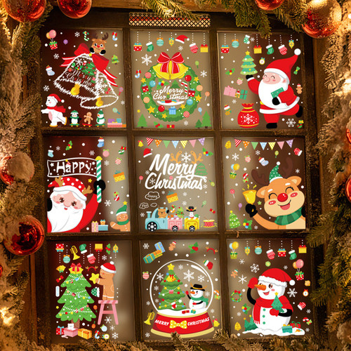 圣诞节装饰品静电贴纸场景布置
