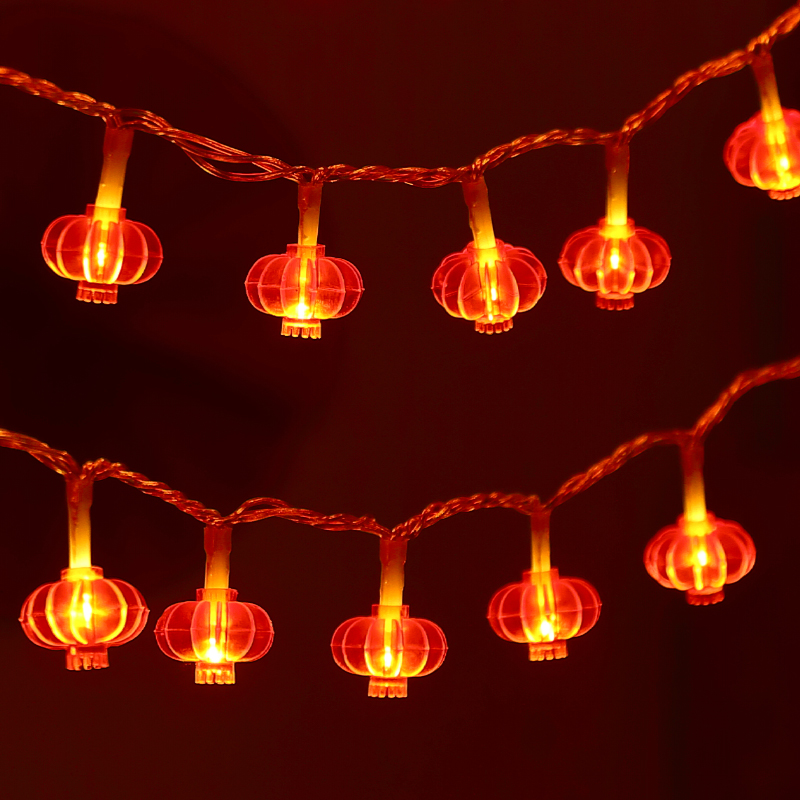 过新年小灯笼彩灯串星星灯发光led装饰灯大门口挂饰户外场景布置