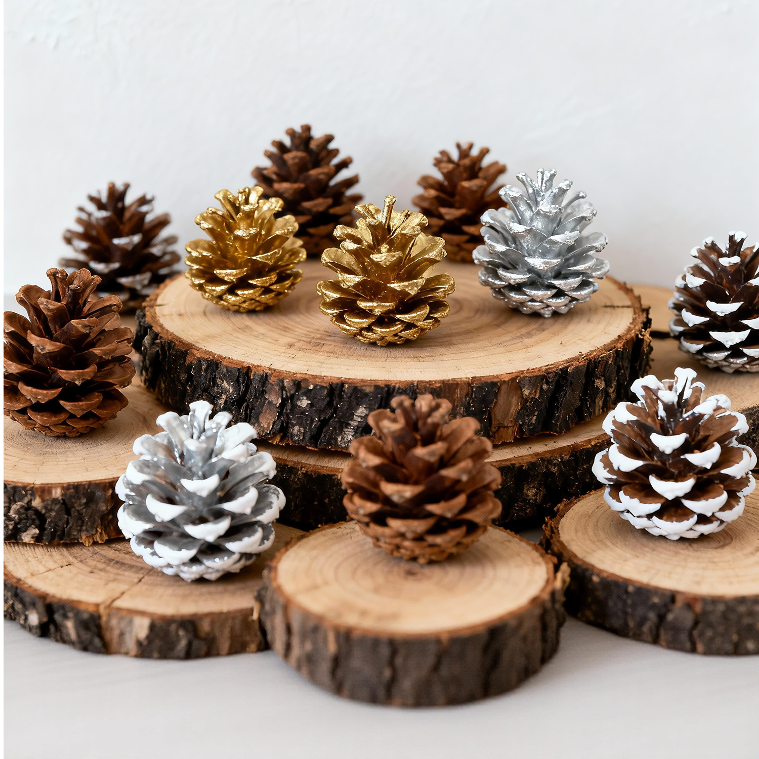 圣诞松果球天然松塔装饰diy材料