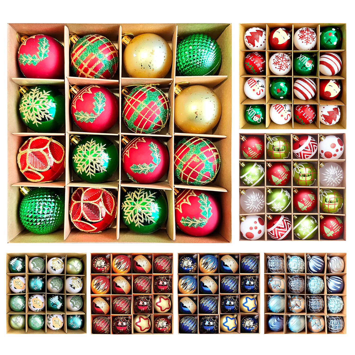 圣诞树底座装饰圣诞球6cm16pcs套