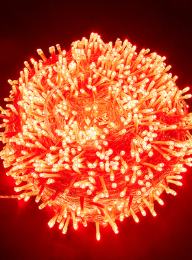 红光红色户外太阳能led小彩灯闪灯串灯满天星灯露营挂树氛围装饰