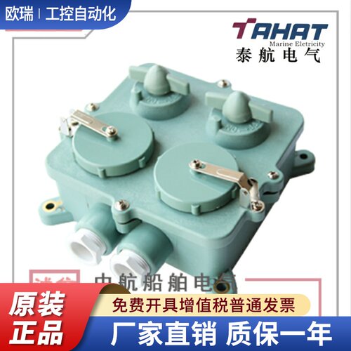 泰航电气CZXS日式树脂船用水密带开关双联插座箱20A/250V/3P正品