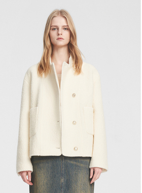 ELLASSAY歌力思秋冬新款绵羊毛时尚优雅短外套女EWB353W00400