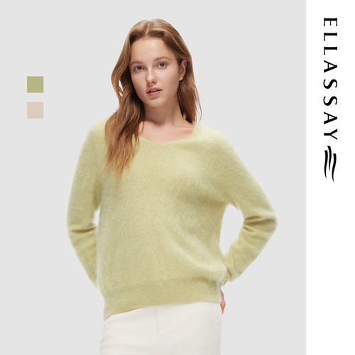 ELLASSAY歌力思秋冬新款山羊绒温柔知性百搭羊绒衫EWE343M03700