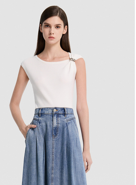 ELLASSAY歌力思2026夏季新款斜领套头无袖针织衫女EWD372M00600