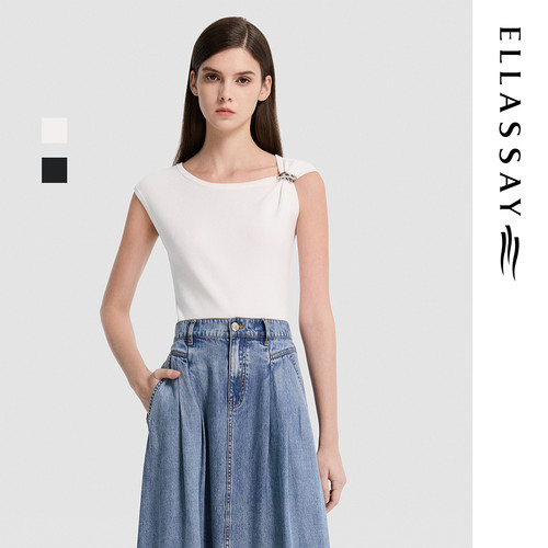 ELLASSAY歌力思2026夏季新款斜领套头无袖针织衫女EWD372M00600