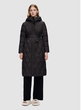 ELLASSAY歌力思秋冬新款简约优雅气质连帽羽绒服女EWD353L02100