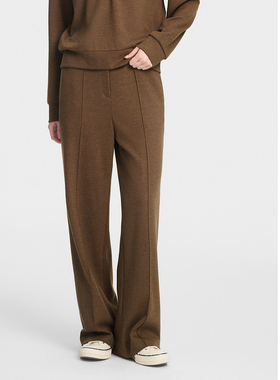 ELLASSAY歌力思绵羊毛垂坠轻盈直筒阔腿休闲裤女EWB353K01000