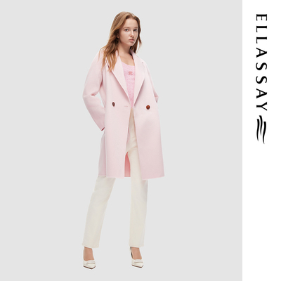 ELLASSAY歌力思秋冬新款清新温柔甜美毛呢大衣女EWD361D00500