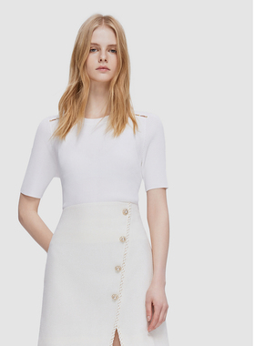 ELLASSAY歌力思春夏新款时尚百搭短袖修身针织衫女EWD352M02800