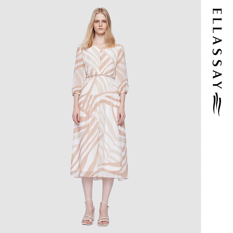 ELLASSAY歌力思2025夏季新款手工编绳简约连衣裙女EWD361Y23300