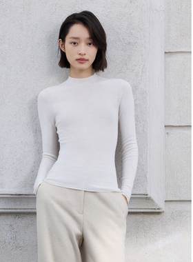 ELLASSAY歌力思2025秋季新款绵羊毛简约打底针织衫女EWD366M093DX