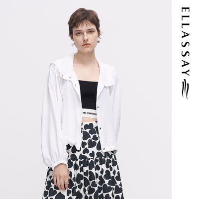 ELLASSAY歌力思春夏新款休闲舒适真丝连帽外套西装EWW342T03200