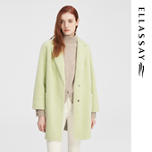 ELLASSAY歌力思秋冬新款 廓形泰迪绒双面呢大衣女EWW344D02600