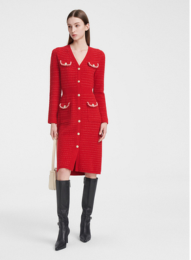 ELLASSAY歌力思2026春季新款羊毛小香风针织连衣裙EWV351M00300