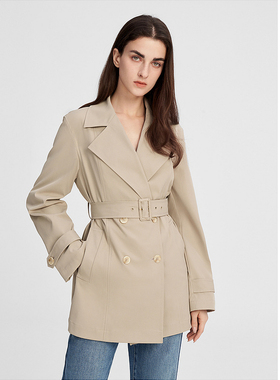 ELLASSAY歌力思秋季新款腰带设计经典短款风衣女EWW343F00900