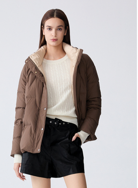 ELLASSAY歌力思2025冬季新款鹅绒立体短款羽绒服女EWD363L04200