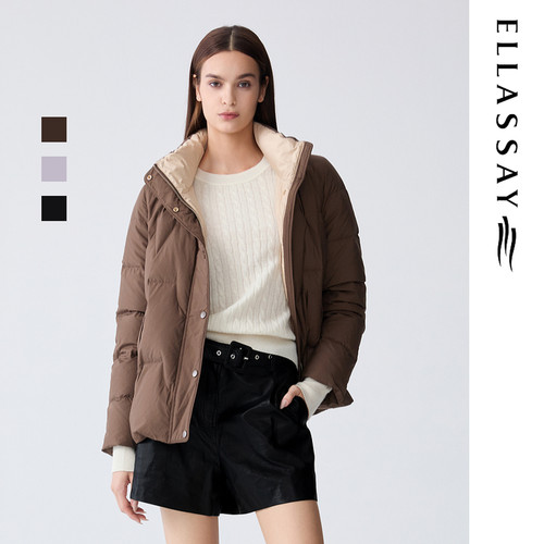 ELLASSAY歌力思冬季新款鹅绒立体短款羽绒服女EWD363L04200