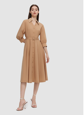 ELLASSAY歌力思2026春夏新款优雅单排扣连衬衫衣裙EWD351Y10400