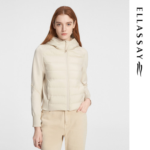 ELLASSAY歌力思冬季新款简约休闲短裤鹅绒羽绒服女EWW354L01500