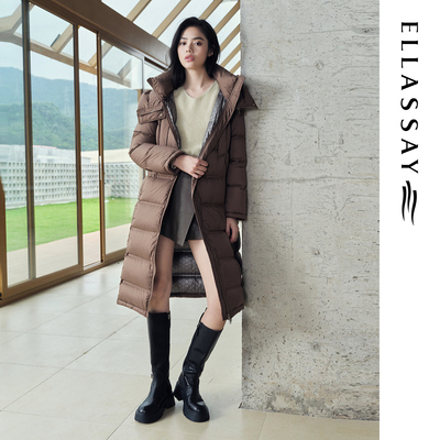 ELLASSAY歌力思冬季新款鹅绒知性优雅长款羽绒服女EWD354L01700