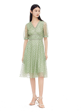 ELLASSAY歌力思夏季新款法式甜美高级感92号连衣裙女EWE332Y03300