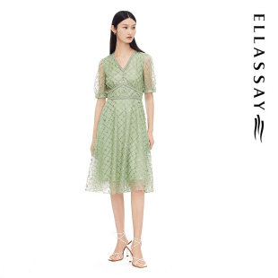 甜美高级感92号连衣裙女EWE332Y03300 法式 ELLASSAY歌力思夏季 新款