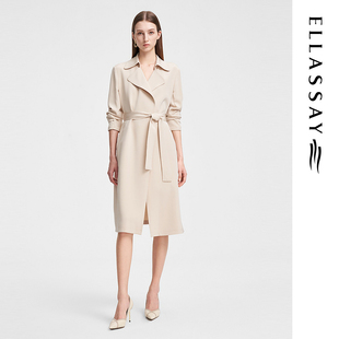 ELLASSAY歌力思2026春季 垂顺桑蚕丝高级感风衣女EWF351F00500 新款