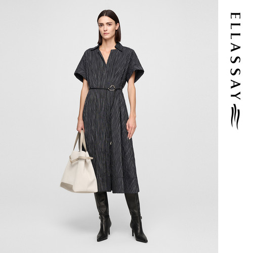 ELLASSAY歌力思春季新款棉舒适摩登优雅连衣裙女EWE361Y02400