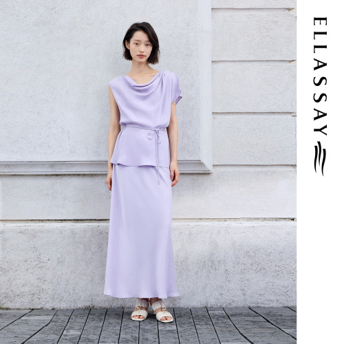 ELLASSAY歌力思2026夏季新款垂顺高腰鱼尾半身裙女EWE372Q04800