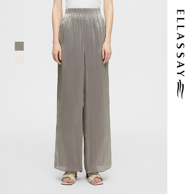 ELLASSAY歌力思春季新款随性时髦松驰阔腿休闲裤女EWB361K01200