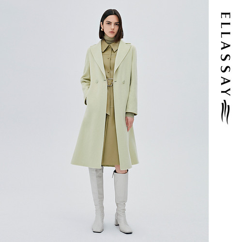 ELLASSAY歌力思秋冬新款100%山羊绒时尚优雅大衣女EWF333D01500