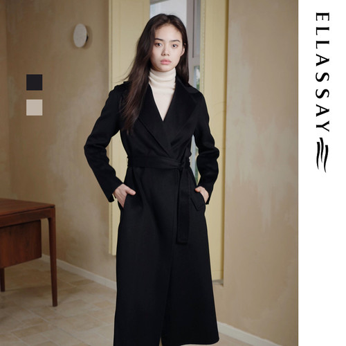 ELLASSAY歌力思秋冬新款山羊绒优雅端庄毛呢外套女EWD356D00200