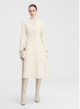 ELLASSAY歌力思冬季新款山羊绒优雅收腰毛呢大衣女EWF344D02200