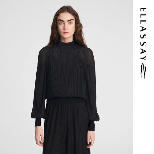 ELLASSAY歌力思秋季新款百搭两件式通勤衬衫女EWE353C03200