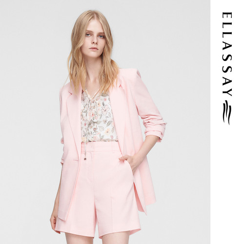 ELLASSAY歌力思夏季新款简约高级易打理七分袖西装女EWW352T01400