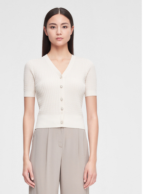 ELLASSAY歌力思夏季新款醋纤百搭短袖毛针织衫女EWE352M08700