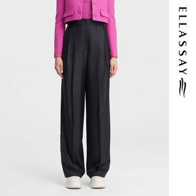 ELLASSAY歌力思春夏新款高腰设计超轻直阔休闲裤女EWE343K00200