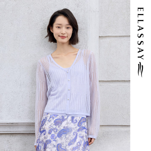 ELLASSAY歌力思2026夏季新款微透气质针织开衫女EWE372M00200