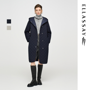 ELLASSAY歌力思2026冬季新款星空蓝气质长款羽绒服女EWD364L01200