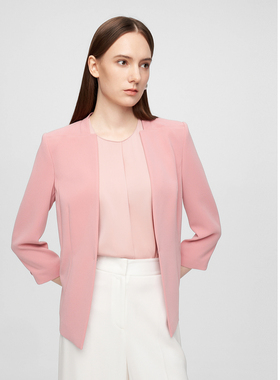 ELLASSAY歌力思春夏新款三醋纤直线无领收腰西装女EWE362T04600