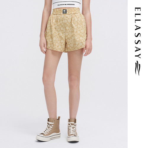 ELLASSAY歌力思早春新款爱心logo防晒休闲短裤女EWW341K01400