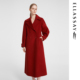 ELLASSAY歌力思秋冬新款 山羊绒气质酒红色毛呢大衣女EWF354D04000