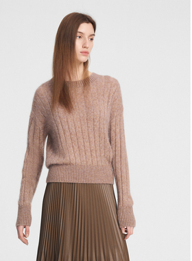 ELLASSAY歌力思秋冬新款桑蚕丝简约圆领套头针织衫女EWE354M08600