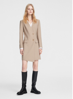 ELLASSAY歌力思秋季新款时尚通勤边缘撞色连衣裙女EWB353Y02400