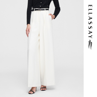 女EWF351K03500 醋酸压褶阔腿休闲裤 ELLASSAY歌力思春季 新款