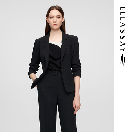ELLASSAY歌力思早春新款醋纤气质简约通勤西装女EWE361T06000